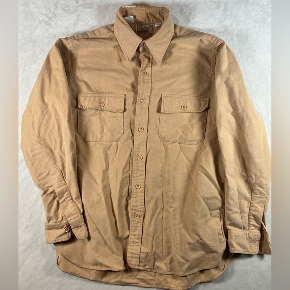 L.L. Bean Size 16 (Men’s Medium) Vintage Made in USA Chanois Cloth Workshirt VTG - Picture 1 of 13